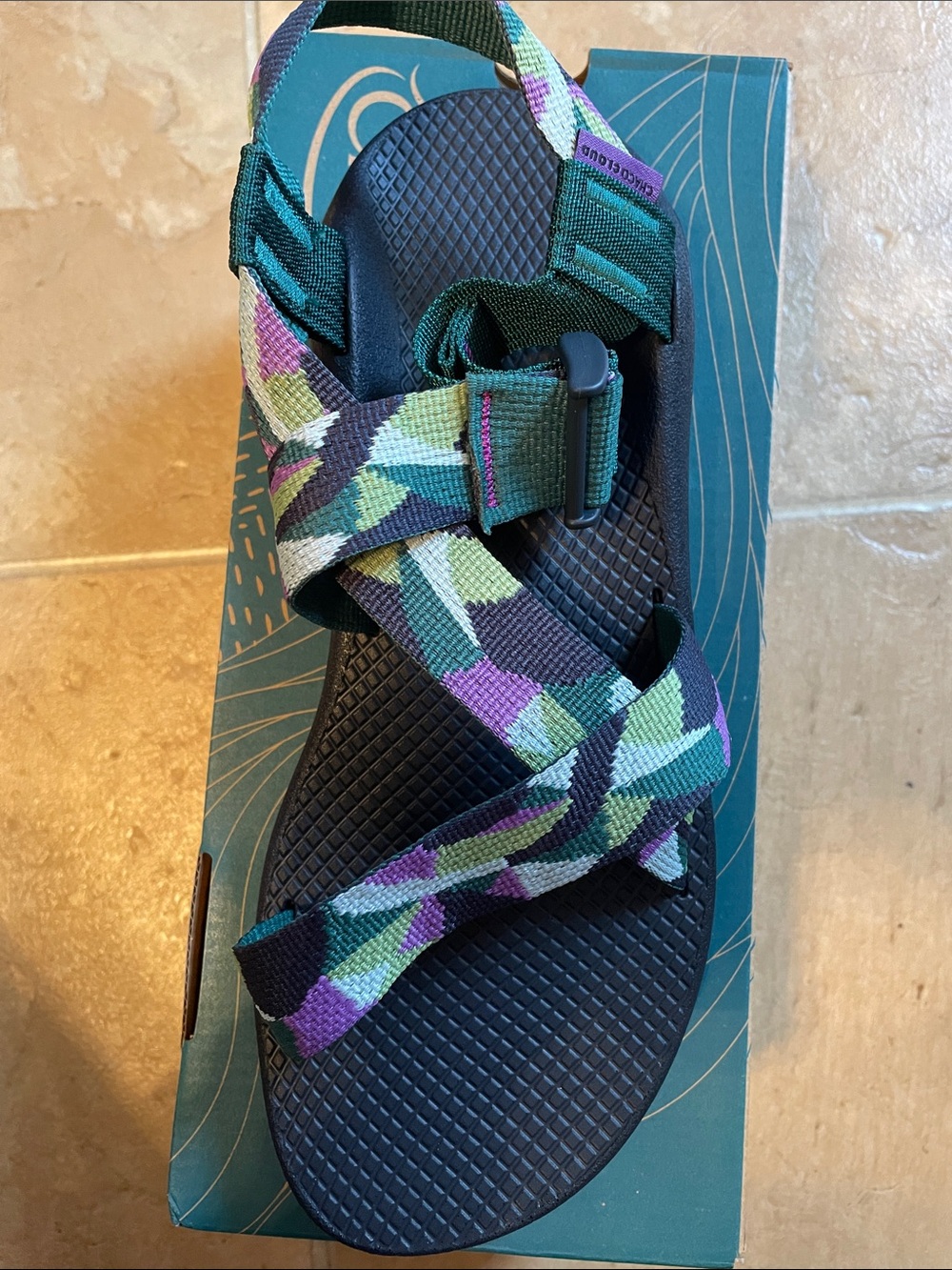 Chaco Women's Strappy Sandals in Teal, Purple & Green - Picture 4 of 6